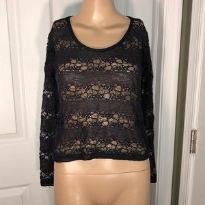 kirra Sheer Black Top XS